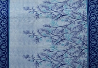 Tanishka Fabs polyester Eyelet Blue Printed Design curtains Pack of 2 - Long Door (4x9 Feet)