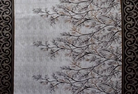 Tanishka Fabs polyester Eyelet Brown Printed Design curtains Pack of 2 - Window (4x5 Feet)