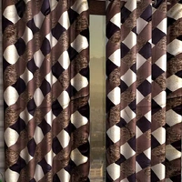 Tanishka Fabs polyester Eyelet Brown Suprimo Check Printed Design curtains Pack of 2 - Long Door (4x9 Feet)
