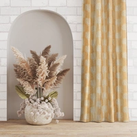 Tanishka Fabs Polyester Eyelet Cream Designer Print curtains Pack of 2 - Long Door (4x9 Feet)