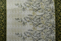 Tanishka Fabs polyester Eyelet Green Printed Design curtains Pack of 2 - Window (4x5 Feet)