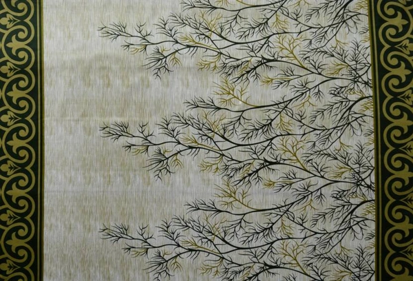 Tanishka Fabs polyester Eyelet Green Printed Design curtains Pack of 2 - Window (4x5 Feet)