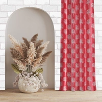 Tanishka Fabs Polyester Eyelet Marron Designer Print curtains Pack of 2 - Window (4x5 feet)