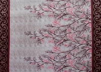 Tanishka Fabs polyester Eyelet Mroon Printed Design curtains Pack of 2 - Window (4x5 Feet)