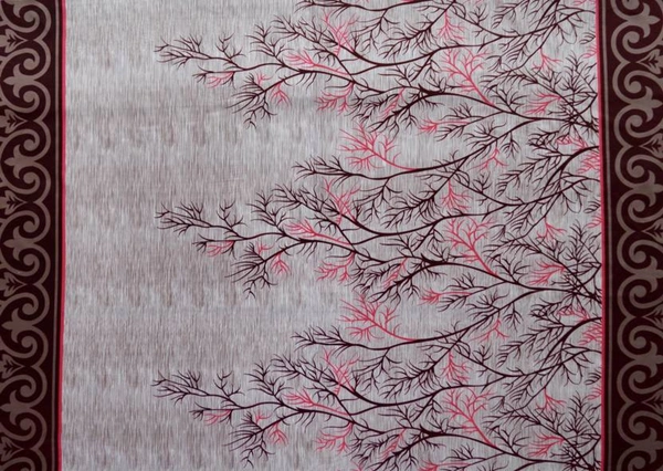 Tanishka Fabs polyester Eyelet Mroon Printed Design curtains Pack of 2 - Window (4x5 Feet)