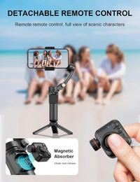 TOKQI M02 AI Mobile Phone Stabilizer 3-Axis Foldable Gimbal with Removable Magnetic Remote Control 