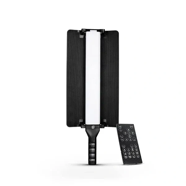 Digitek® DIGITEK® (DSL-25W RGB) Portable Handheld RGB LED Stick Light with Barn Door & Remote | 2700K–7500K Color Temp, 39 Lighting Effects, Rechargeable Wand Light with Carry Bag