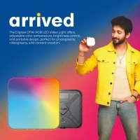 Digitek® DIGITEK LED-D11W RGB 11W Portable Mini RGB LED Video Light – 2000mAh Battery, 21 Lighting Effects, 2500K–9900K CCT, HSI 0–360°, 120° Beam, CRI 95, 1/4" Mount for Photo & Video