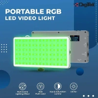 Digitek® DIGITEK® (LED-D135 ML) 12W RGB LED Video Light with OLED Display, 360° Color Control, 21 Lighting Effects & USB-C Charging for Photography & Video Shoots