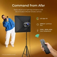 Digitek® DIGITEK Lite (DCL-150WBC Combo) 150W Bi-Color Continuous LED Light with 18cm Reflector & Infrared Remote | AC Powered, 3000K–6500K, 95 CRI, 13500 Lumen, Ideal for Photography & Video Shooting