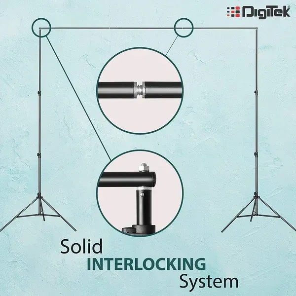Digitek® Digitek (DBSK-010FT) Studio Background Stand Kit (9ft x 10ft) | Portable & Foldable Backdrop Support System with Carry Bag | Ideal for Photography & Videography