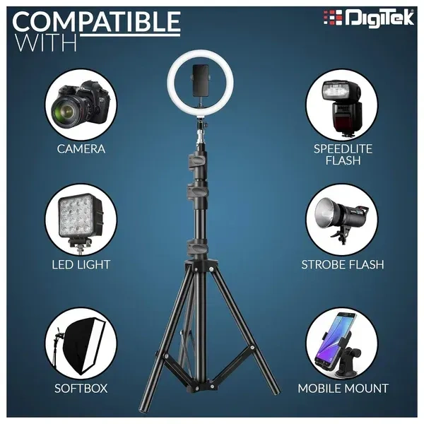 Digitek® DIGITEK® (DLS-006FT) Lightweight & Portable Aluminum Alloy Light Stand | Ideal for Ring Light, Flash, Softbox, Reflector & Studio Photography (Indoor & Outdoor)