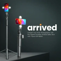 Digitek® DIGITEK® (DTR-180SS) Wireless Selfie Stick Tripod | Portable 360° Rotating Phone Holder, Extendable Telescopic Pole, 3-Leg Stand & Remote for Photos, Videos & Vlogging