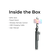 Digitek® DIGITEK® (DTR-180SS) Wireless Selfie Stick Tripod | Portable 360° Rotating Phone Holder, Extendable Telescopic Pole, 3-Leg Stand & Remote for Photos, Videos & Vlogging