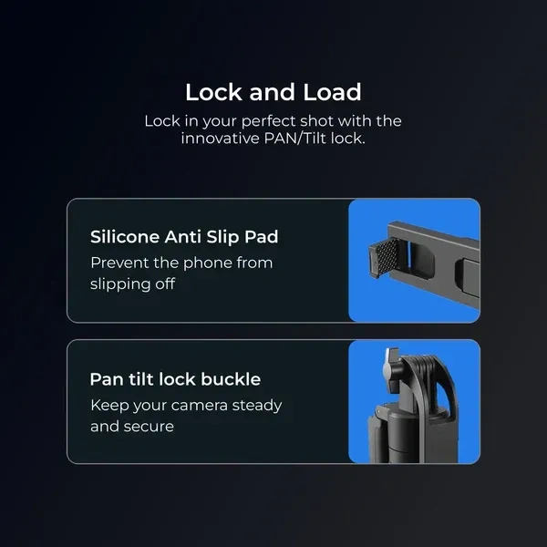 Digitek® DIGITEK® (DTR-180SS) Wireless Selfie Stick Tripod | Portable 360° Rotating Phone Holder, Extendable Telescopic Pole, 3-Leg Stand & Remote for Photos, Videos & Vlogging