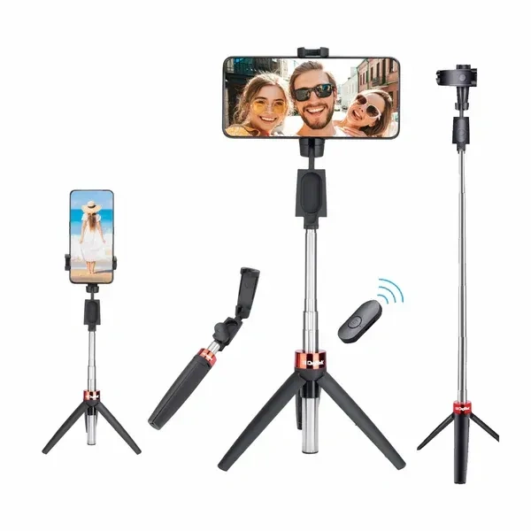 Digitek® DIGITEK® (DTR-210SS) 68cm Portable Selfie Stick | Wireless Remote, 3-Leg Tripod Base, 360° Rotation & Rubberized Feet | For All Smartphones, Photography & Videography