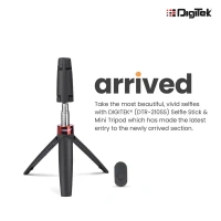 Digitek® DIGITEK® (DTR-210SS) 68cm Portable Selfie Stick | Wireless Remote, 3-Leg Tripod Base, 360° Rotation & Rubberized Feet | For All Smartphones, Photography & Videography