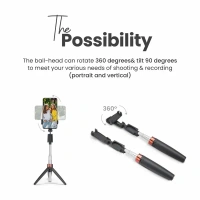 Digitek® DIGITEK® (DTR-210SS) 68cm Portable Selfie Stick | Wireless Remote, 3-Leg Tripod Base, 360° Rotation & Rubberized Feet | For All Smartphones, Photography & Videography