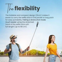 Digitek® DIGITEK® (DTR-210SS) 68cm Portable Selfie Stick | Wireless Remote, 3-Leg Tripod Base, 360° Rotation & Rubberized Feet | For All Smartphones, Photography & Videography