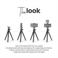 Digitek® DIGITEK (DTR-320 FT) Flexible Gorillapod Tripod | 360° Ball Head, Phone Holder, 3kg Load Capacity, Carry Bag | Compatible with Cameras & Smartphones (Black)