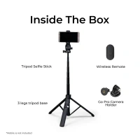 Digitek® DIGITEK (DTR-525 SS) 160 CM Aluminum Selfie Stick Tripod | 360° Head, Wireless Remote, GoPro Adapter, for Smartphone & Action Camera