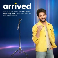 Digitek® DIGITEK (DTR-555 SS) 5.57ft Tripod Selfie Stick | 360° Rotation, Wireless Remote, 3-Leg Base | Compatible with Android, iPhone & GoPro