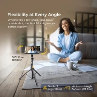 Digitek® DIGITEK (DTR-555 SS) 5.57ft Tripod Selfie Stick | 360° Rotation, Wireless Remote, 3-Leg Base | Compatible with Android, iPhone & GoPro