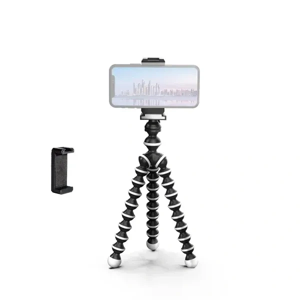 Digitek® DIGITEK® (DTR-250 GT) 24cm Flexible Gorilla Mini Tripod | 10-Section Adjustable Legs, Phone Holder, Pan Head & Strong Grip | For Smartphones & Action Cameras