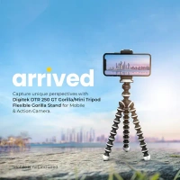 Digitek® DIGITEK® (DTR-250 GT) 24cm Flexible Gorilla Mini Tripod | 10-Section Adjustable Legs, Phone Holder, Pan Head & Strong Grip | For Smartphones & Action Cameras