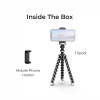 Digitek® DIGITEK® (DTR-250 GT) 24cm Flexible Gorilla Mini Tripod | 10-Section Adjustable Legs, Phone Holder, Pan Head & Strong Grip | For Smartphones & Action Cameras