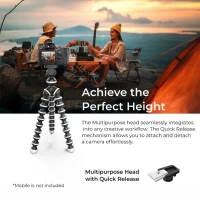 Digitek® DIGITEK® (DTR-250 GT) 24cm Flexible Gorilla Mini Tripod | 10-Section Adjustable Legs, Phone Holder, Pan Head & Strong Grip | For Smartphones & Action Cameras