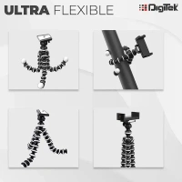 Digitek® DIGITEK® (DTR-260 GT) 33cm Gorilla Mini Tripod | Flexible Stand with Phone Mount & Remote | For Smartphones, Action Cameras & Point-and-Shoot Cameras