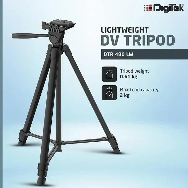 Digitek® DIGITEK (DTR 480LW) 57 Inch Lightweight Aluminum Tripod | 2kg Load | 360° Ball Head | Phone Holder & Carry Bag for DSLR & Camera