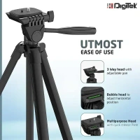 Digitek® DIGITEK (DTR 480LW) 57 Inch Lightweight Aluminum Tripod | 2kg Load | 360° Ball Head | Phone Holder & Carry Bag for DSLR & Camera