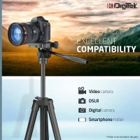 Digitek® DIGITEK (DTR 480LW) 57 Inch Lightweight Aluminum Tripod | 2kg Load | 360° Ball Head | Phone Holder & Carry Bag for DSLR & Camera