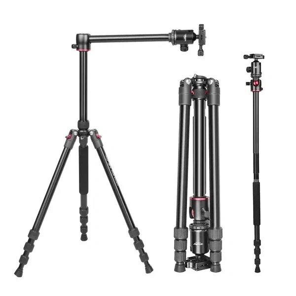 Digitek® DIGITEK® DTR 520 BH 152CM Foldable Aluminum Tripod & Monopod | Swivel Pan Head, 4-Section Adjustable, 7kg Load, DSLR & Camcorder Compatible