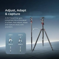 Digitek® DIGITEK® DTR 520 BH 152CM Foldable Aluminum Tripod & Monopod | Swivel Pan Head, 4-Section Adjustable, 7kg Load, DSLR & Camcorder Compatible