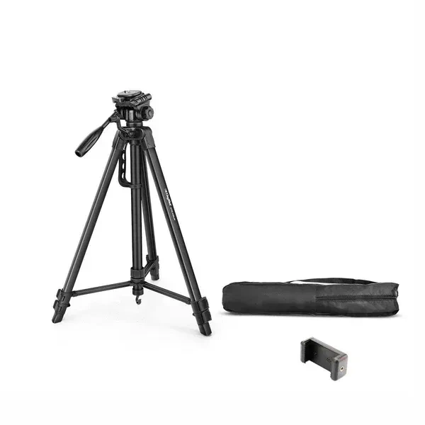 Digitek® DIGITEK® (DTR 550 LW) 67-Inch Foldable Tripod Stand with Phone Holder & 360° Ball Head | 5kg Load Capacity | Aluminum Alloy Legs with Rubberized Feet & Flip Locks | Carry Bag for Photo & Video Shoots