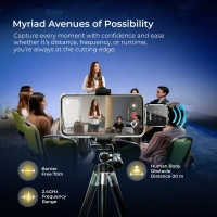 Digitek® DWM-117 2-in-1 Wireless Microphone | 70m Range, Noise Cancellation, 6Hr Battery | Type-C & Lightning Mic for Smartphone, DSLR & Vlogging