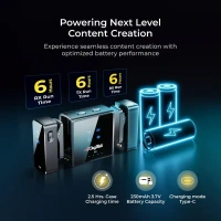 Digitek® DWM-117 2-in-1 Wireless Microphone | 70m Range, Noise Cancellation, 6Hr Battery | Type-C & Lightning Mic for Smartphone, DSLR & Vlogging