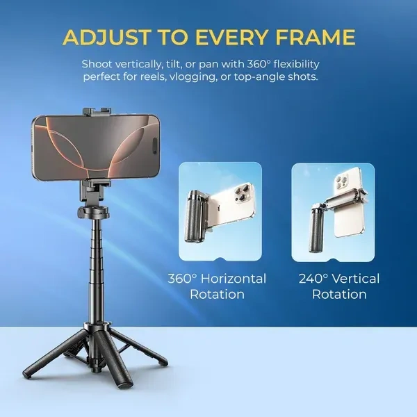 Digitek® Digitek Tripod DTR 460 SS | 2-in-1 Extendable Selfie Stick & Tripod Stand with Bluetooth Wireless Remote for Mobile, Action Camera & Vlogging