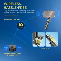 Digitek® Digitek Tripod DTR 460 SS | 2-in-1 Extendable Selfie Stick & Tripod Stand with Bluetooth Wireless Remote for Mobile, Action Camera & Vlogging