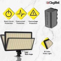 Digitek® Digitek D520WB Bi-Color LED Video Light with NP-750 Battery & Micro USB Charging (Combo)