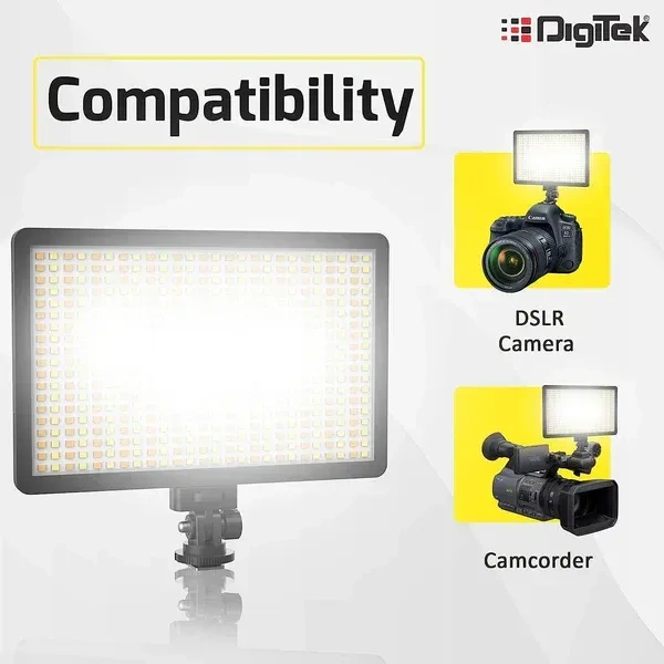 Digitek® Digitek D520WB Bi-Color LED Video Light with NP-750 Battery & Micro USB Charging (Combo)
