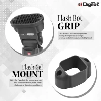 Digitek® Digitek DFB 002 Professional Speedlight Flash & Modifier Kit | Diffuser, Sphere, Grid, Grip, 8 Creative Gels