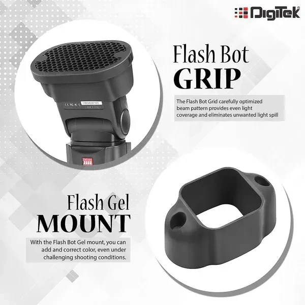 Digitek® Digitek DFB 002 Professional Speedlight Flash & Modifier Kit | Diffuser, Sphere, Grid, Grip, 8 Creative Gels