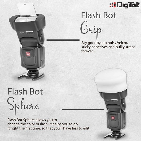 Digitek® Digitek DFB 002 Professional Speedlight Flash & Modifier Kit | Diffuser, Sphere, Grid, Grip, 8 Creative Gels