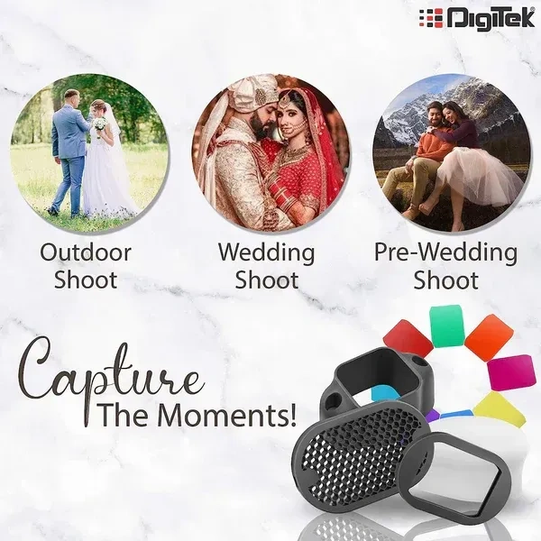 Digitek® Digitek DFB 002 Professional Speedlight Flash & Modifier Kit | Diffuser, Sphere, Grid, Grip, 8 Creative Gels