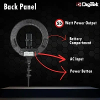 Digitek® Digitek (DRL-018H) 46cm (18") Professional LED Ring Light | 2 Color Modes, Dimmable Lighting for Photo, Video, Live Streaming, Makeup | Compatible with iPhone, Android & Cameras