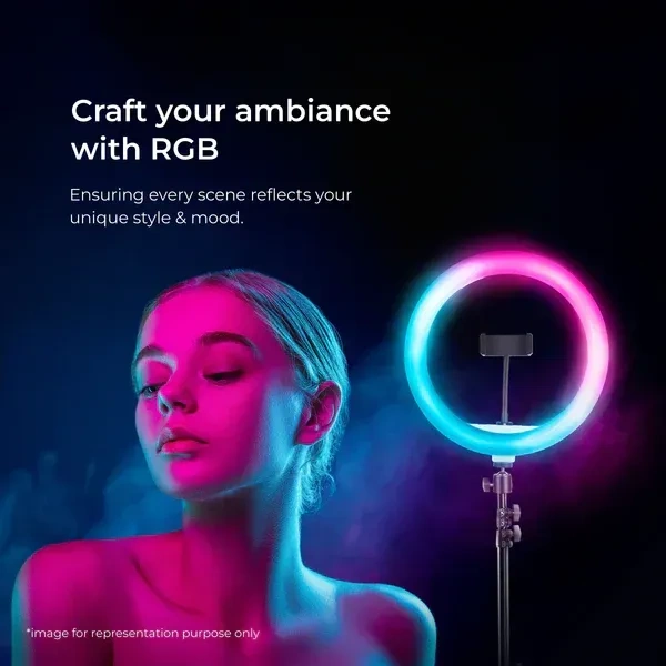 Digitek® Digitek DRL-14C RGB 31cm LED Ring Light with 5ft Stand – Ideal for Photography, Video Shoots & Content Creation